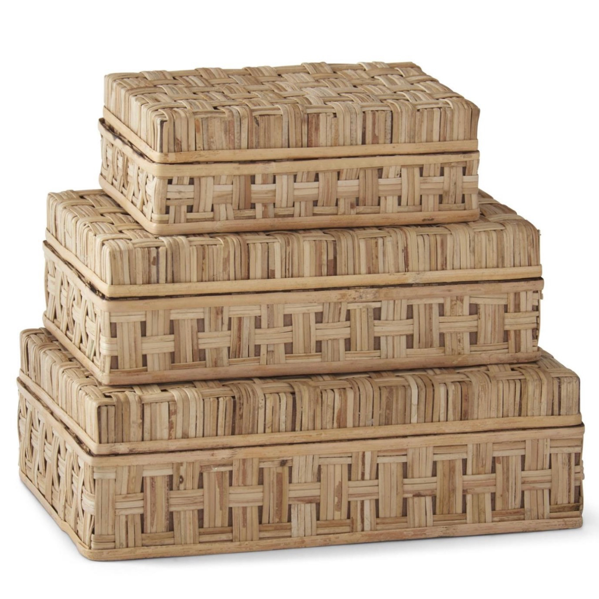 6.25 Inch Basket Weave Cane Box