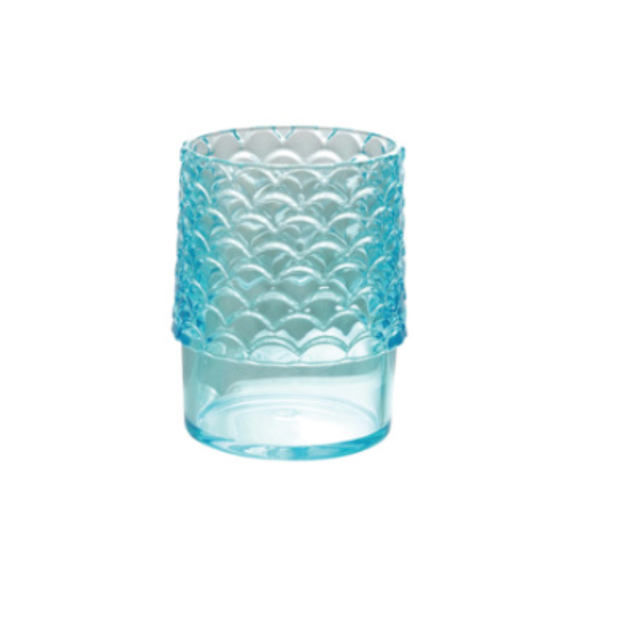 Acrylic Stackable Fish Shaped Drinking Glasses, Blue, Set of 4