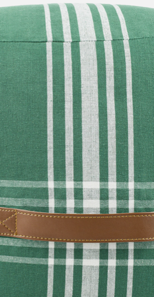 Green Pouf - Jackson Plaid