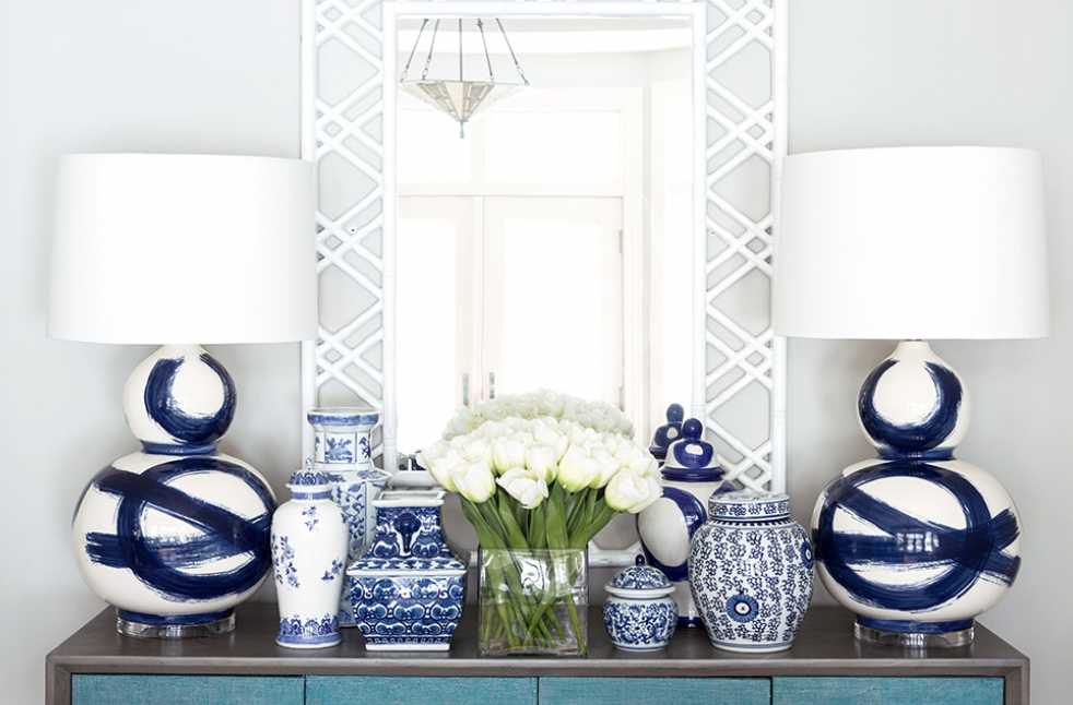 Navy Brushstroke Lamp