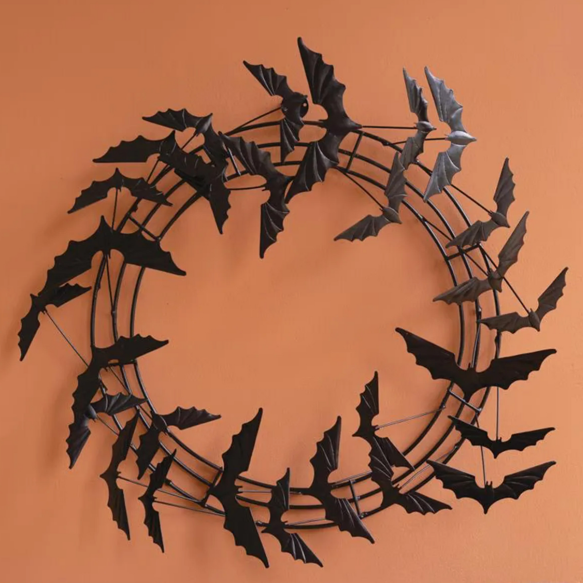 Flying Bat Halloween Wreath