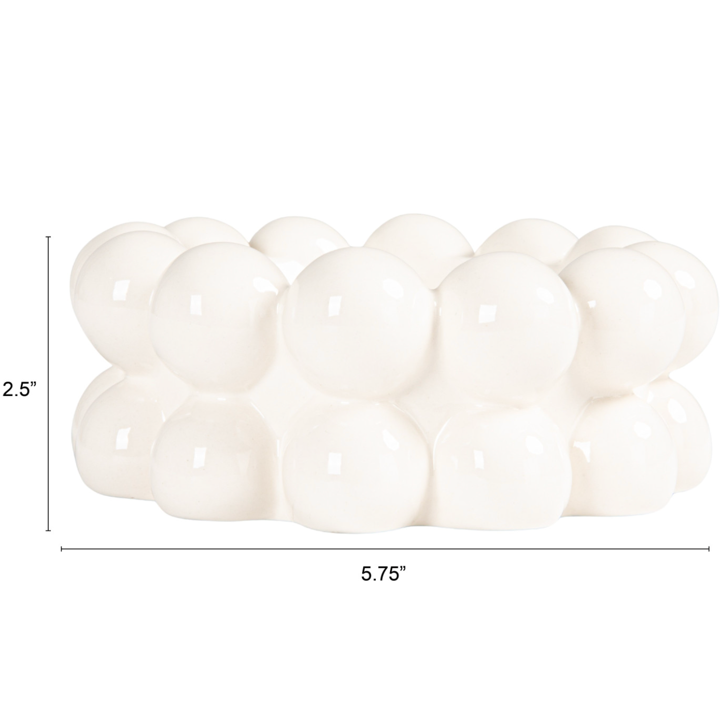 Stoneware Bowl with Balls, White