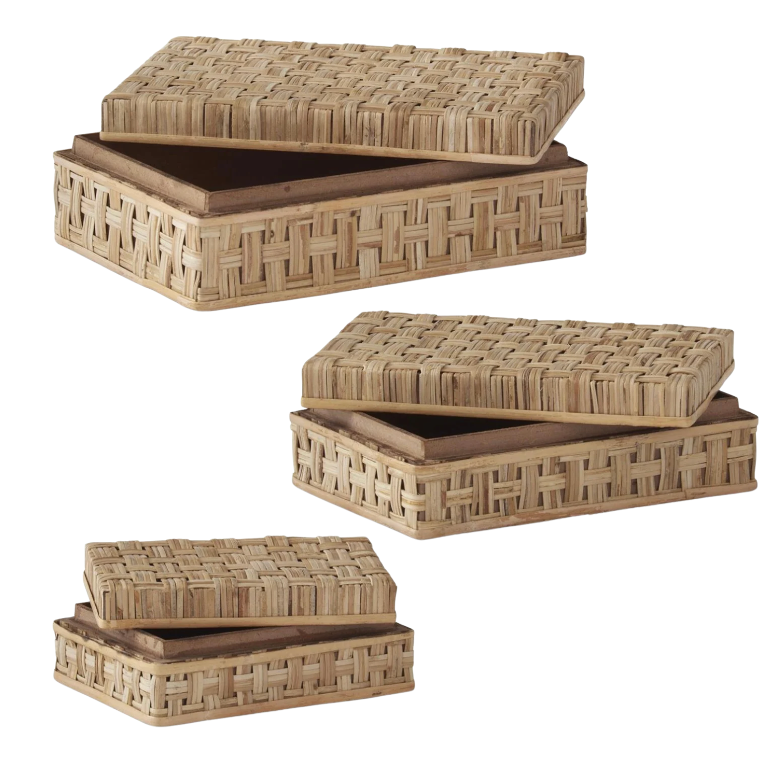 6.25 Inch Basket Weave Cane Box