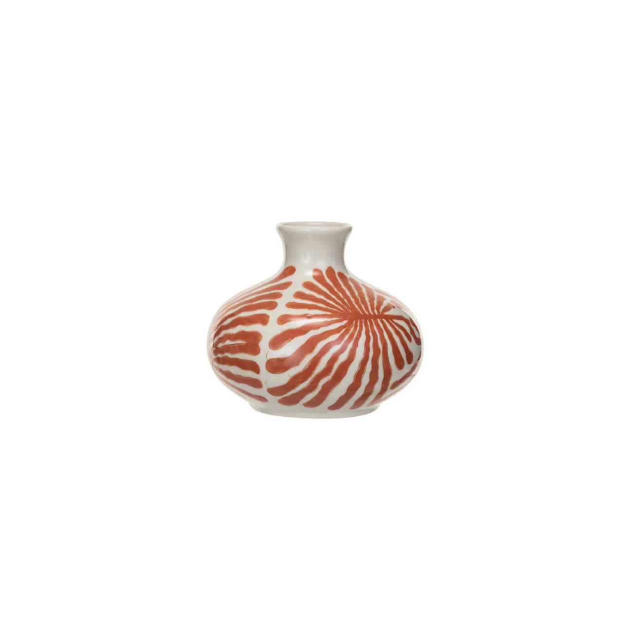 Hand-Painted Stoneware Vases w/ Abstract Designs