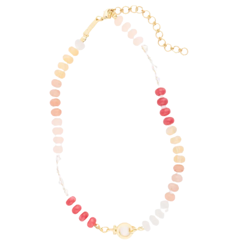 Thea Stone Necklace- Pink