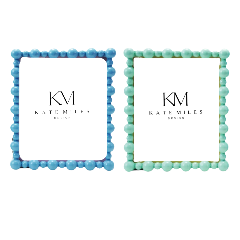 Painted MDF Photo Frame w Balls, 2 Colors