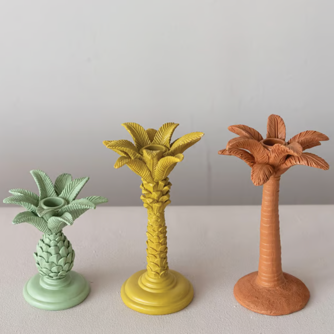 Resin Palm Tree Pineapple Taper Holders