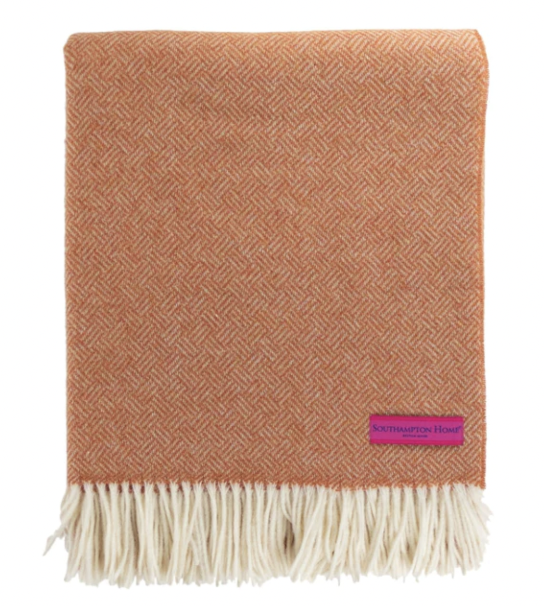 Southampton Home Merino Wool Basket Weave Throw in Heirloom Tomato