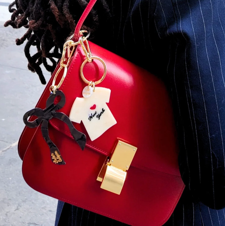 Hand-Painted Nyc T-Shirt Bag Charm + Keychain