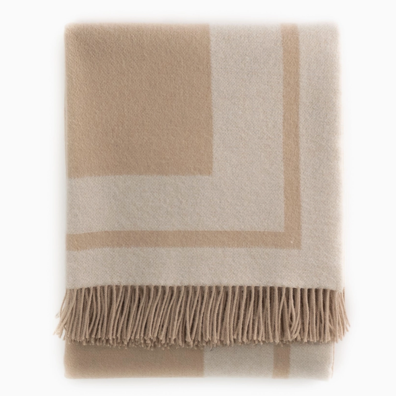 Southampton Home Double-Faced Border Throw 60" X 74" Natural