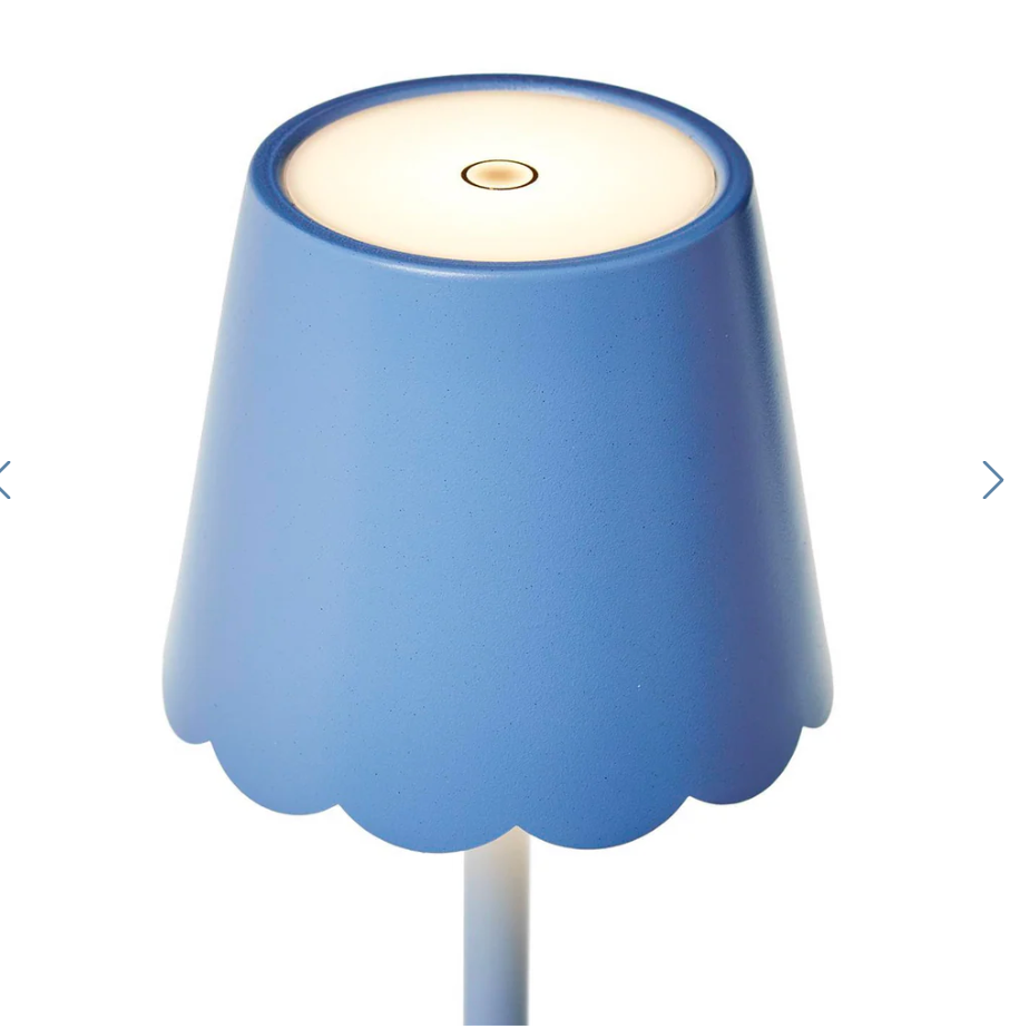 Blue LED Potable Table Lamp w/Scalloped Shade