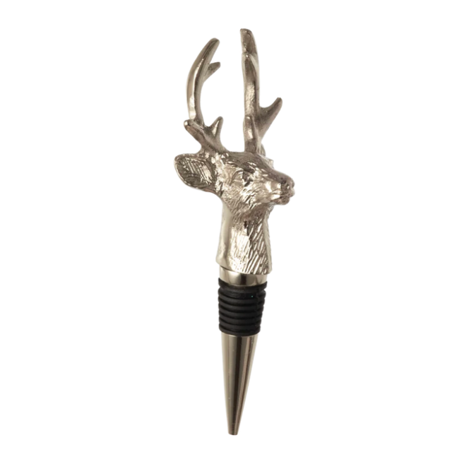 Stag Head Bottle Stopper - Silver
