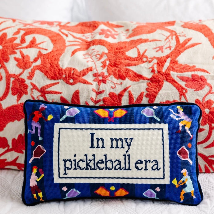 Pickleball Era Needlepoint Pillow
