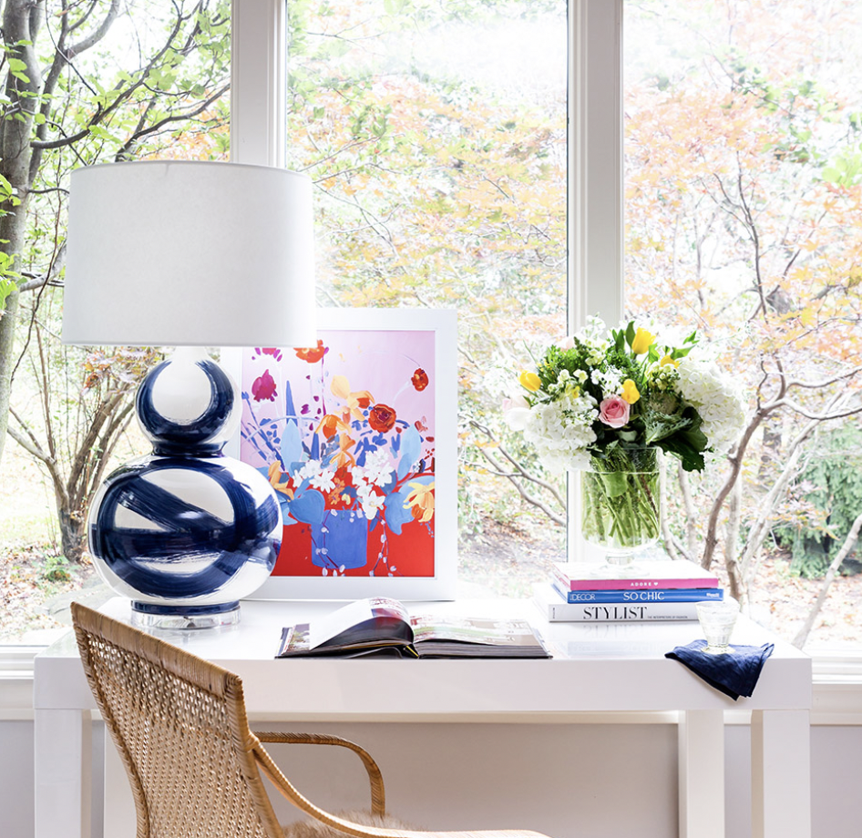 Navy Brushstroke Lamp