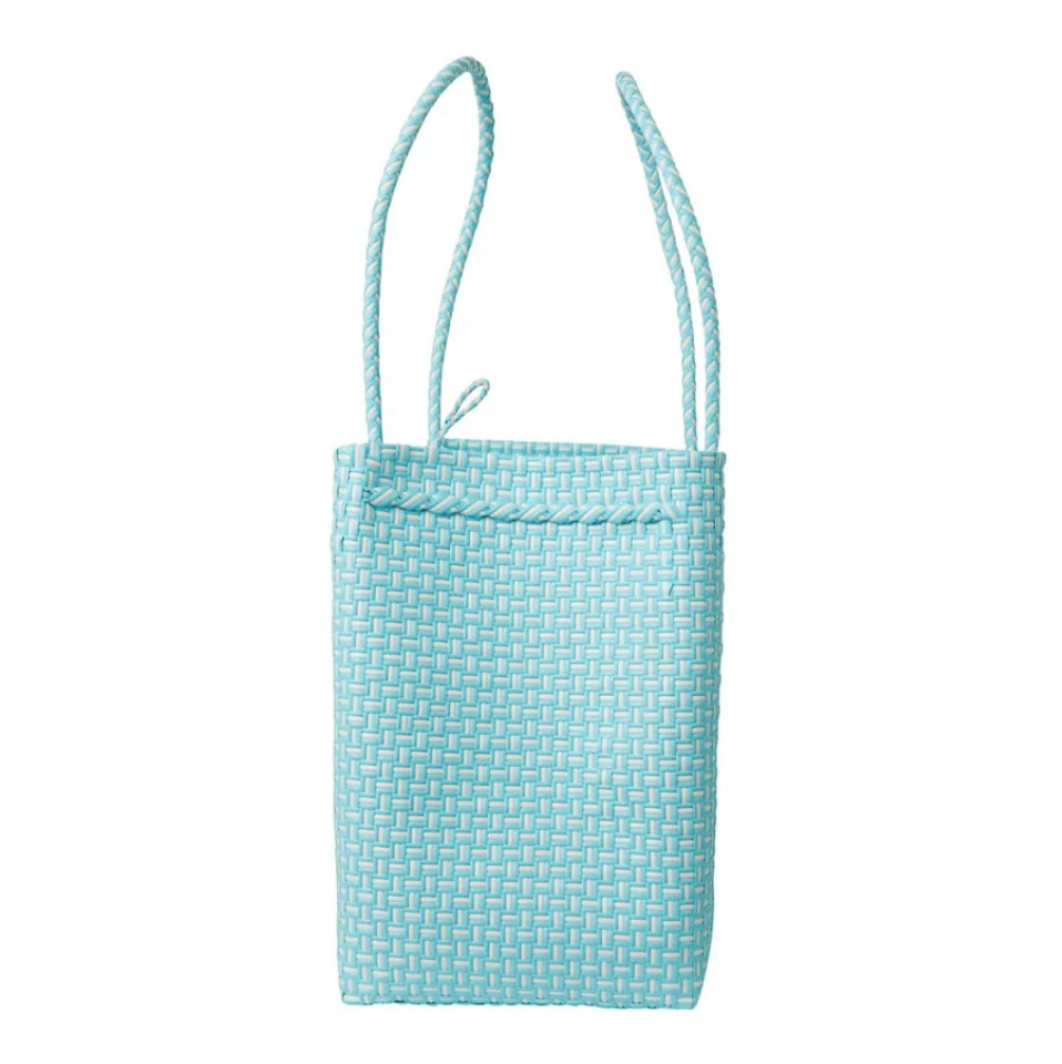 The Maxi Ella Tote- Light Blue Checker