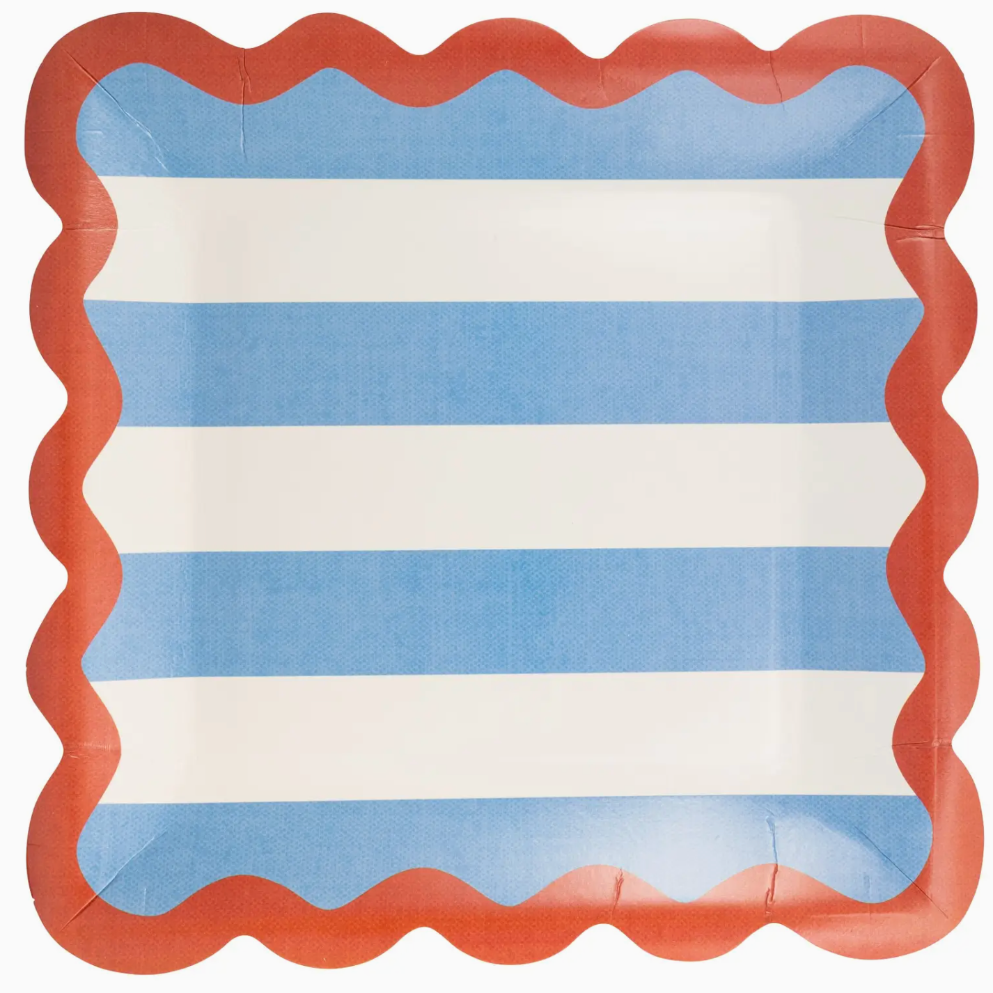 Hamptons Stripes 9" Ric Rac Trim Paper Plate
