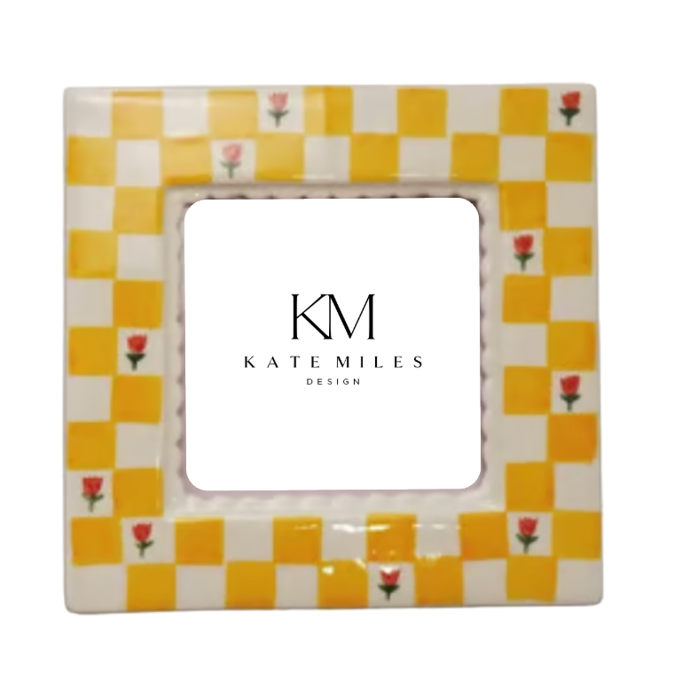 Stoneware Photo Frame w/ Pattern
