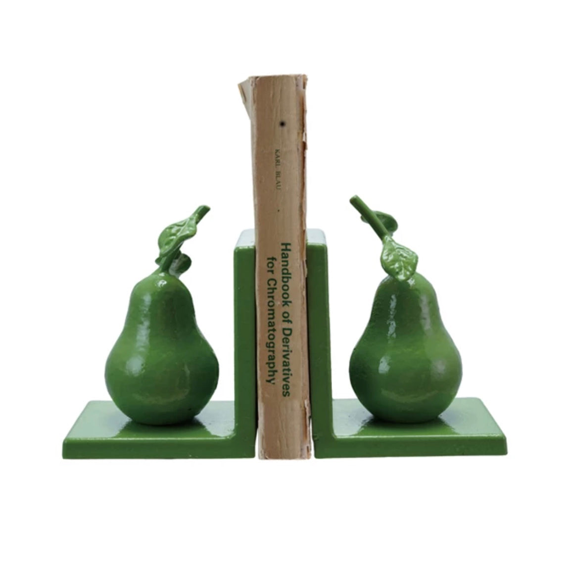 S/2 Metal Pear Bookend Green
