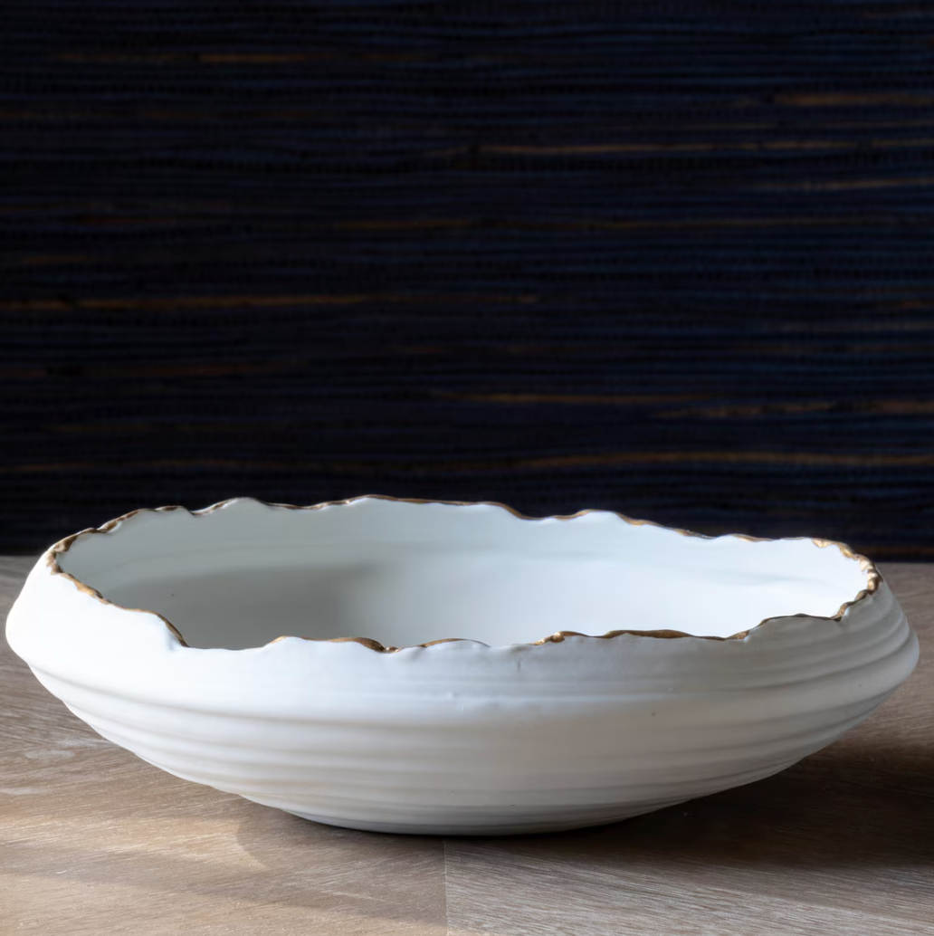 Gilded Organic Edge Bowl, 9.25"