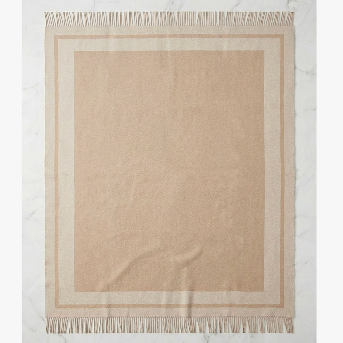 Southampton Home Double-Faced Border Throw 60" X 74" Natural