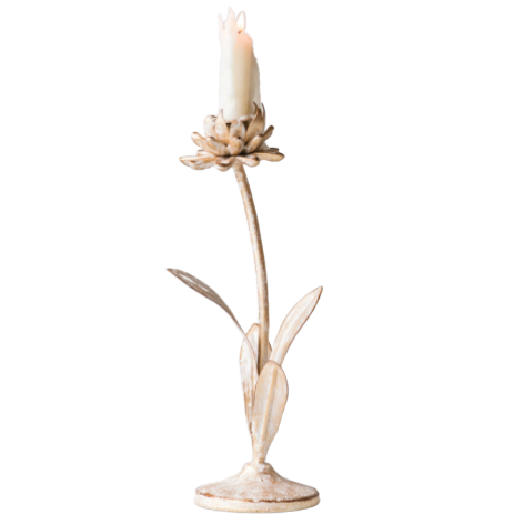 (L) Metal Flower Taper Holders