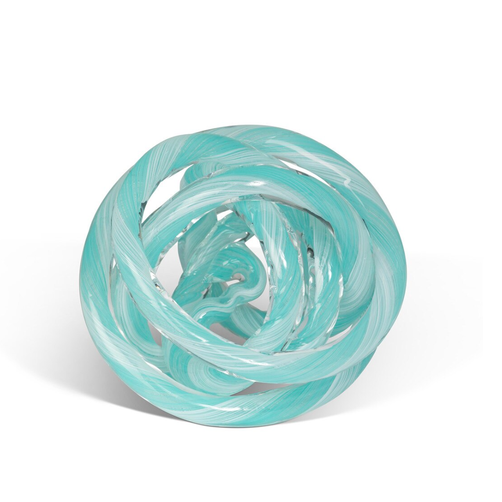 Tangled Glass Knot, Aqua