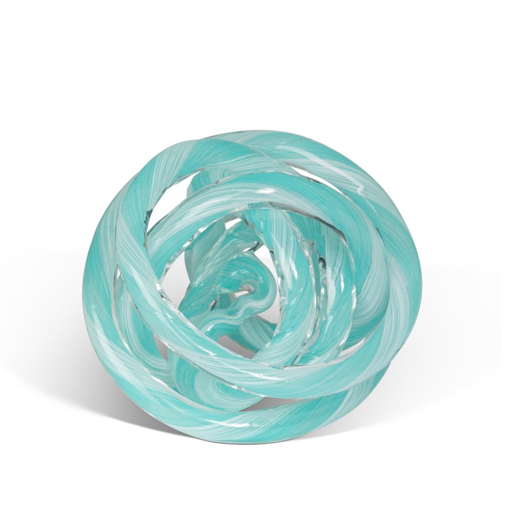 Tangled Glass Knot, Aqua