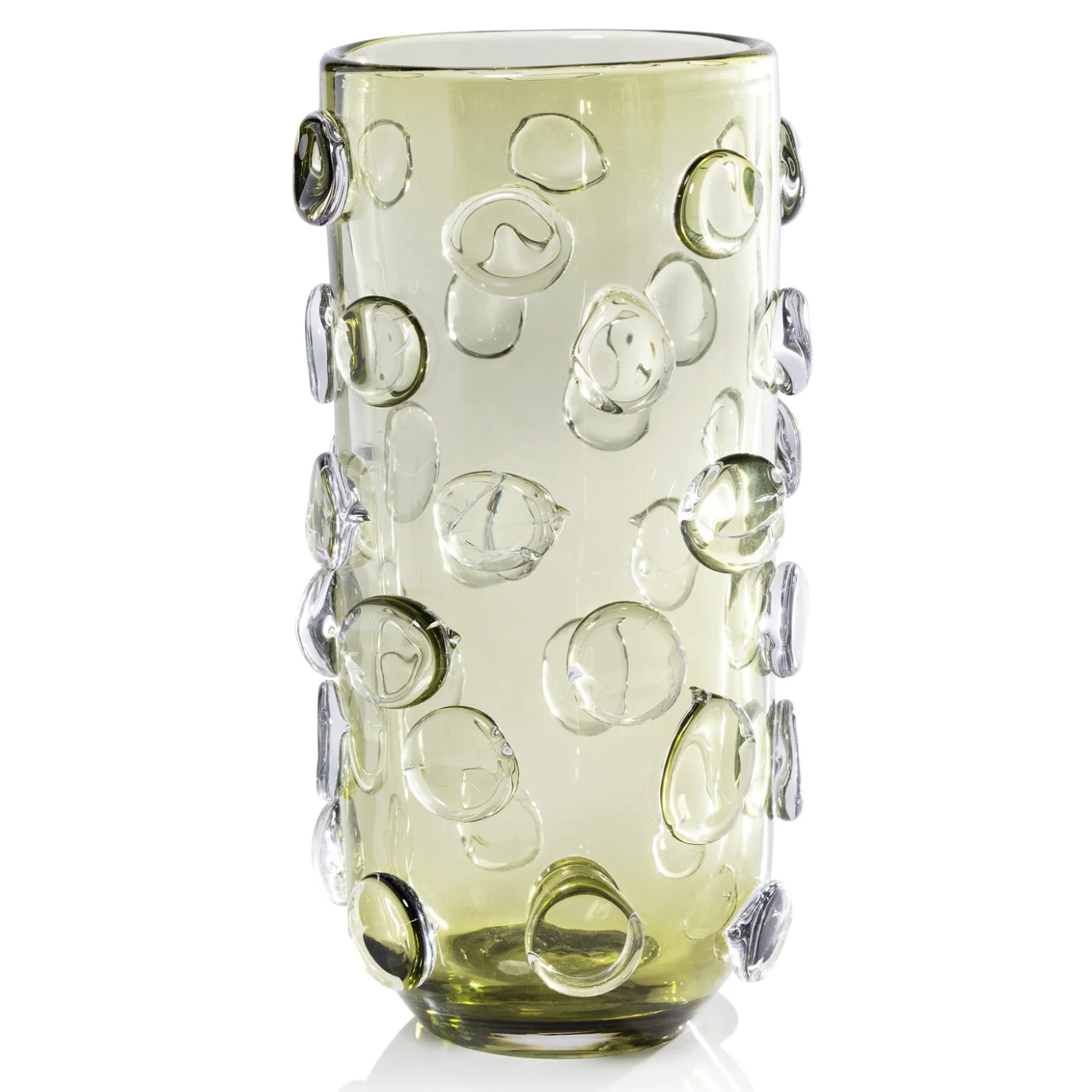 Celeste Tall Vase / Hurricane, Olive Green- 6.75"