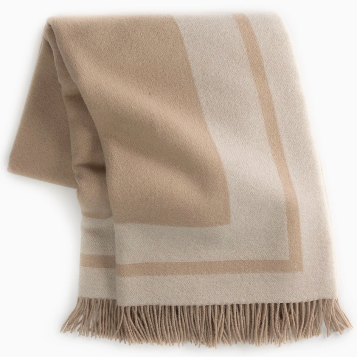 Southampton Home Double-Faced Border Throw 60" X 74" Natural