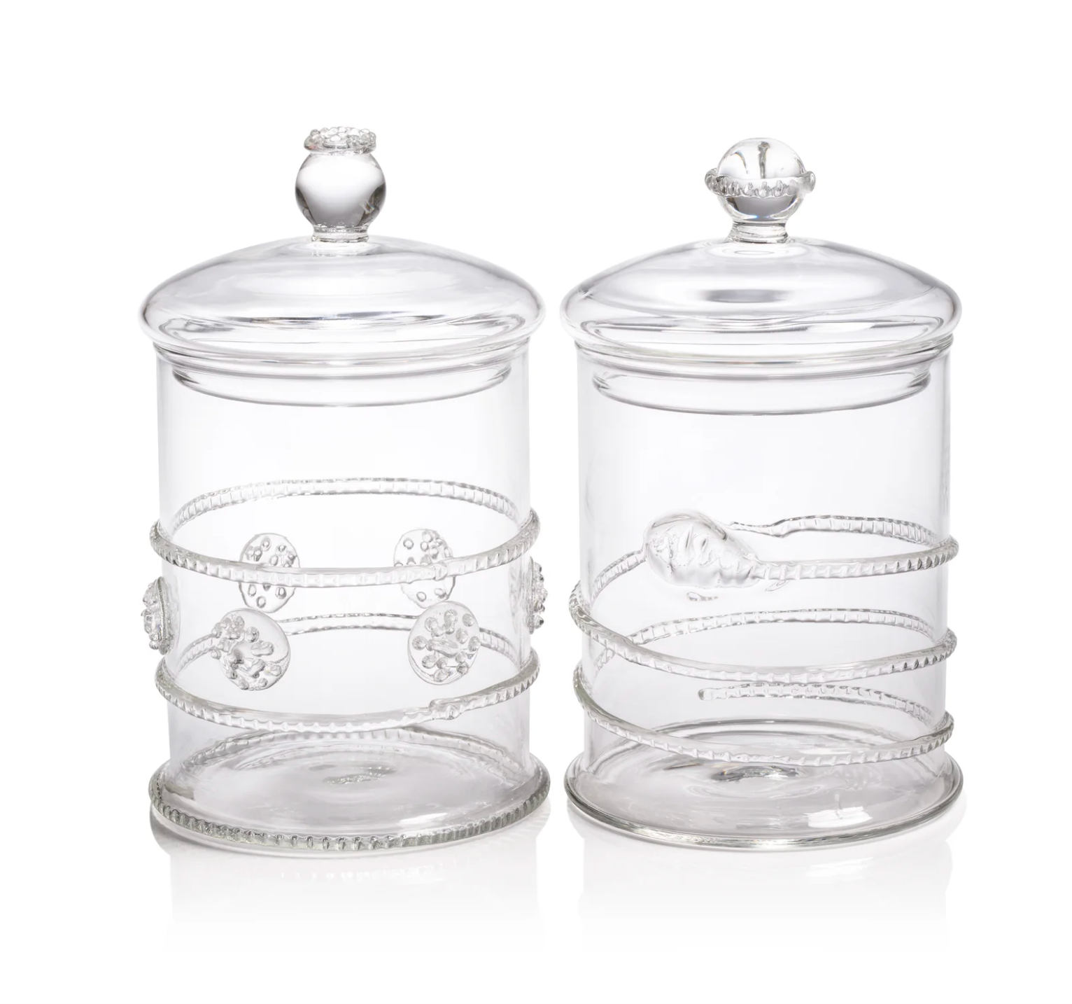 Juliet Lidded Glass Jars in Two Assorted Styles - Clear