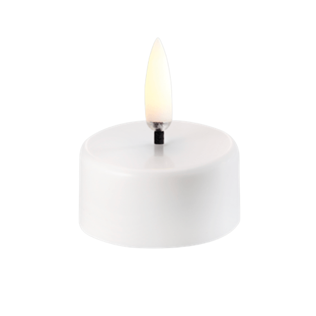 LED tealight 400~ battery incl. Ivory wax. Smooth,  1.6 x 0.83"