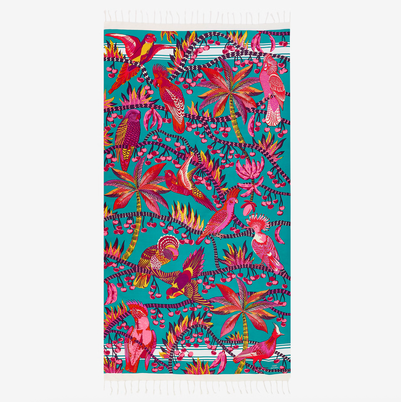 Fouta 100 cerise emerald