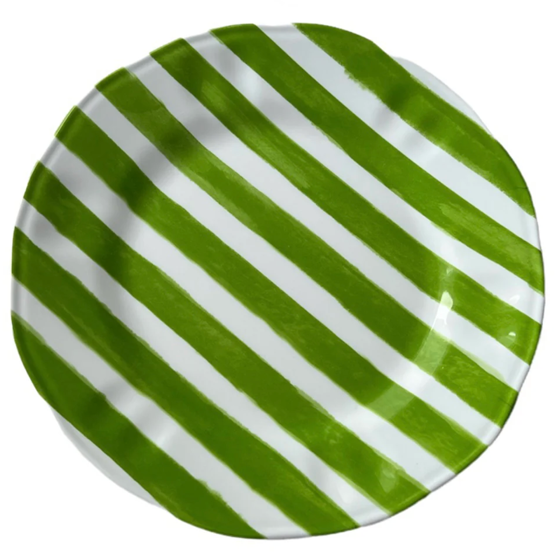 Melamine Dinner Plates - Green Stripe
