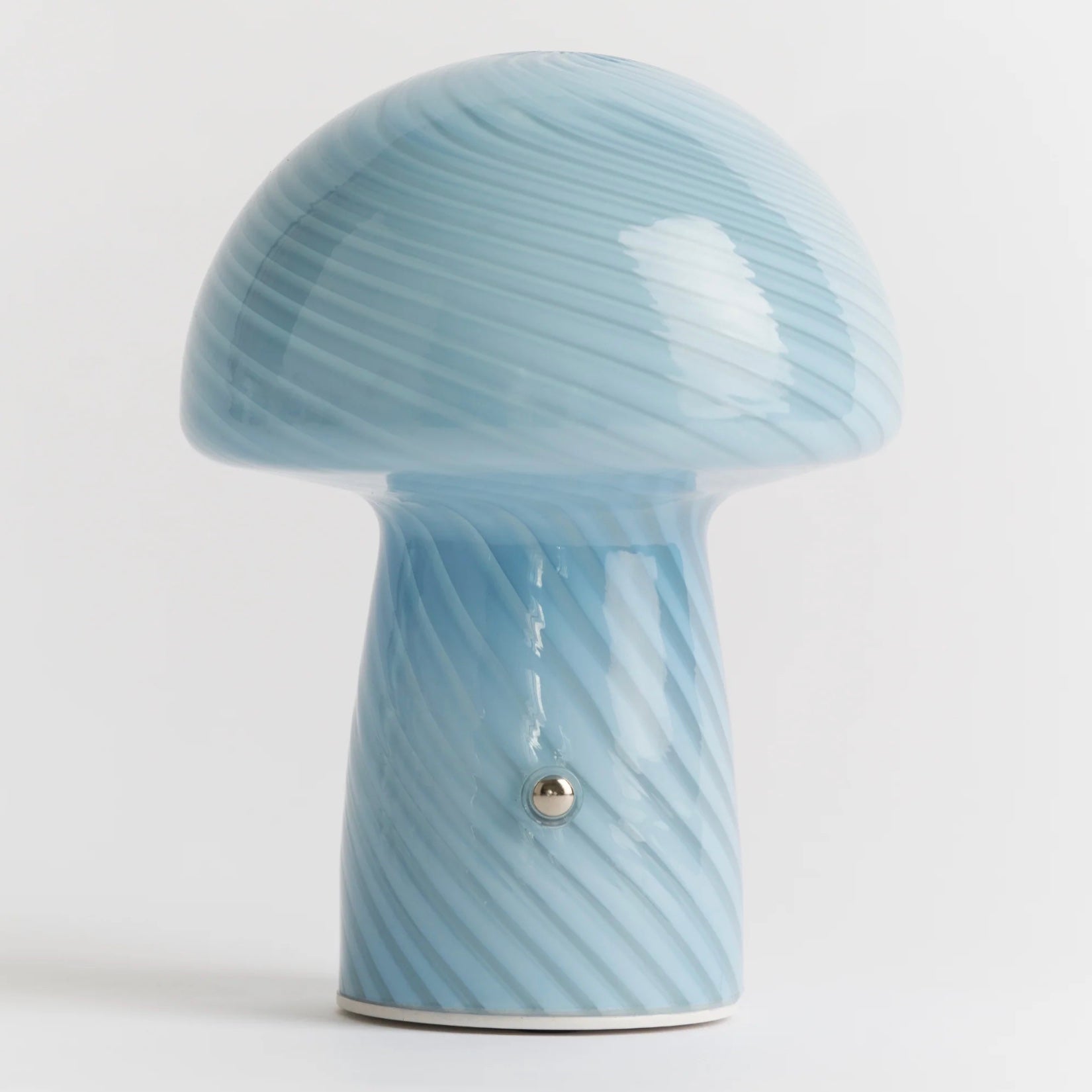 Blue - Rechargeable Cordless Glass Mushroom Lamp