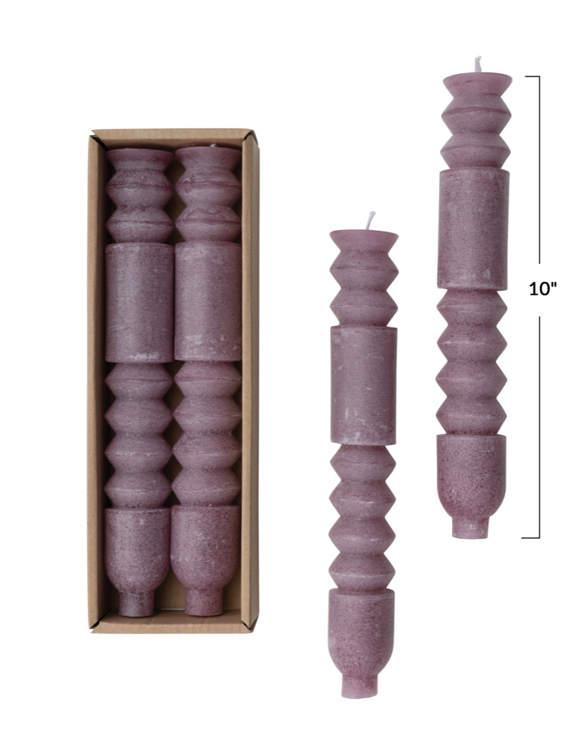 Unscented Totem Taper Candles-Purple