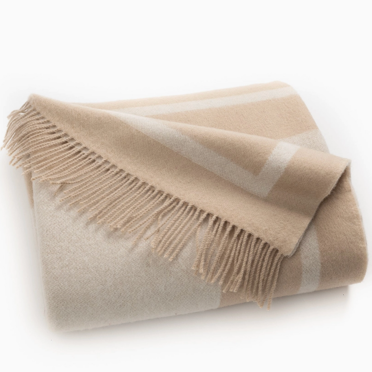 Southampton Home Double-Faced Border Throw 60" X 74" Natural