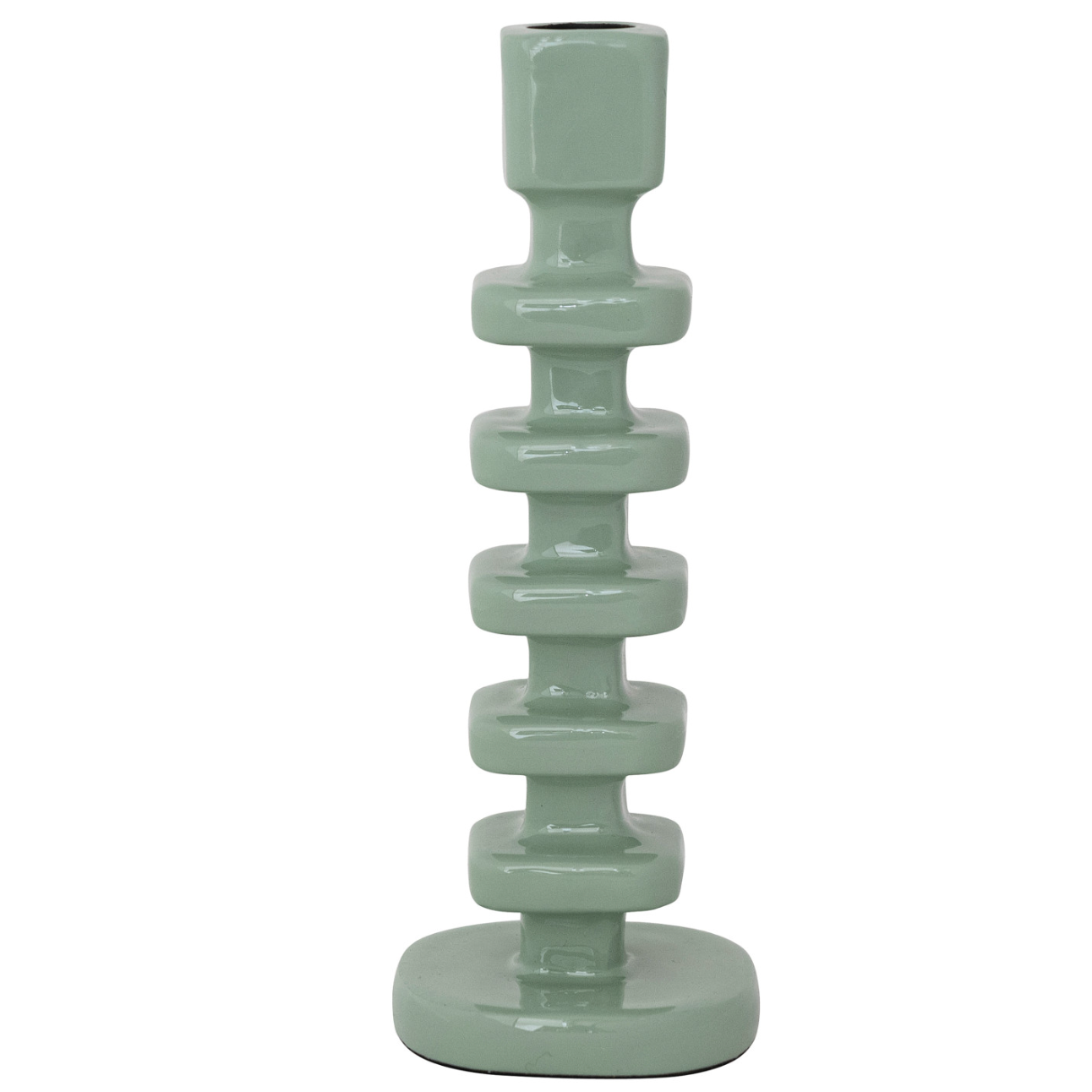 Enameled Aluminum Taper Holder, Eucalyptus
