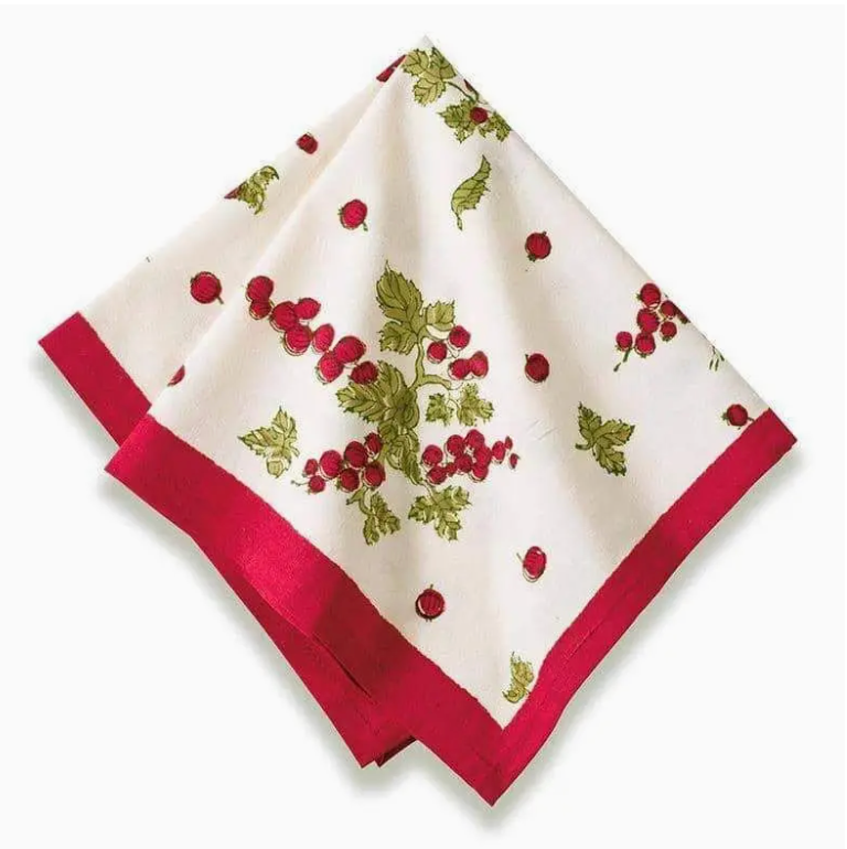 S/6 Gooseberry Red & Green Napkin