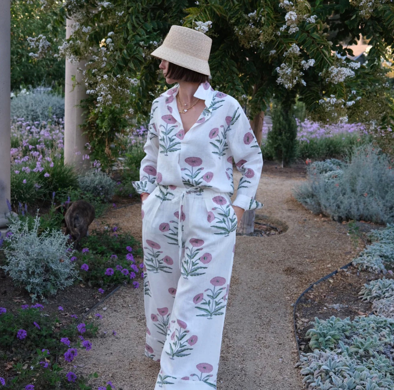Montecito Popover Tunic Pink Flower