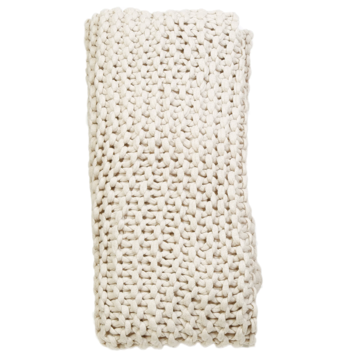 Finn- Hand Knit Throw- Antique White