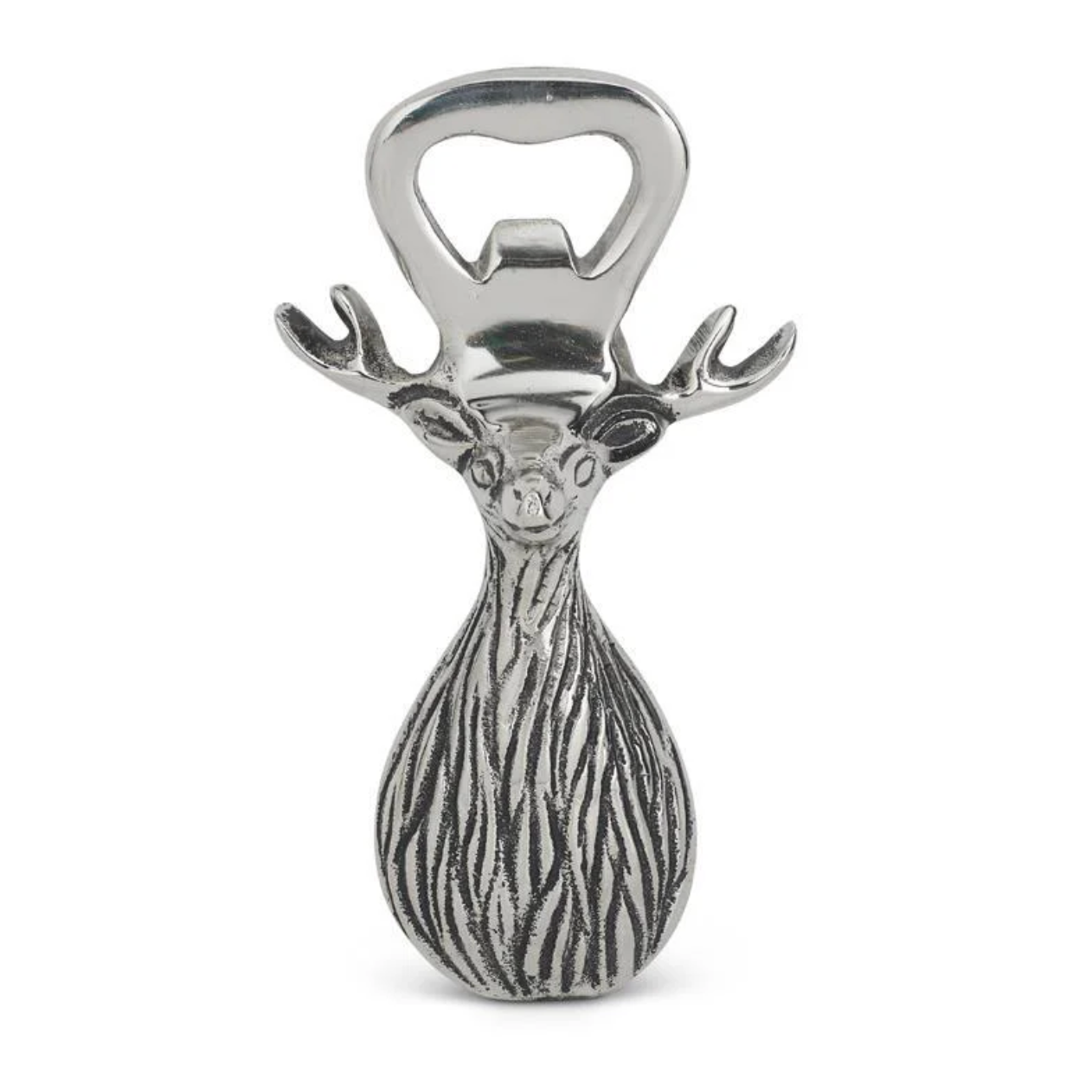 5.5'' polished silver deer head bottle opener