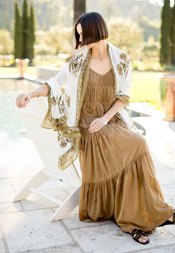 Sarong in Bag Khaki Flower