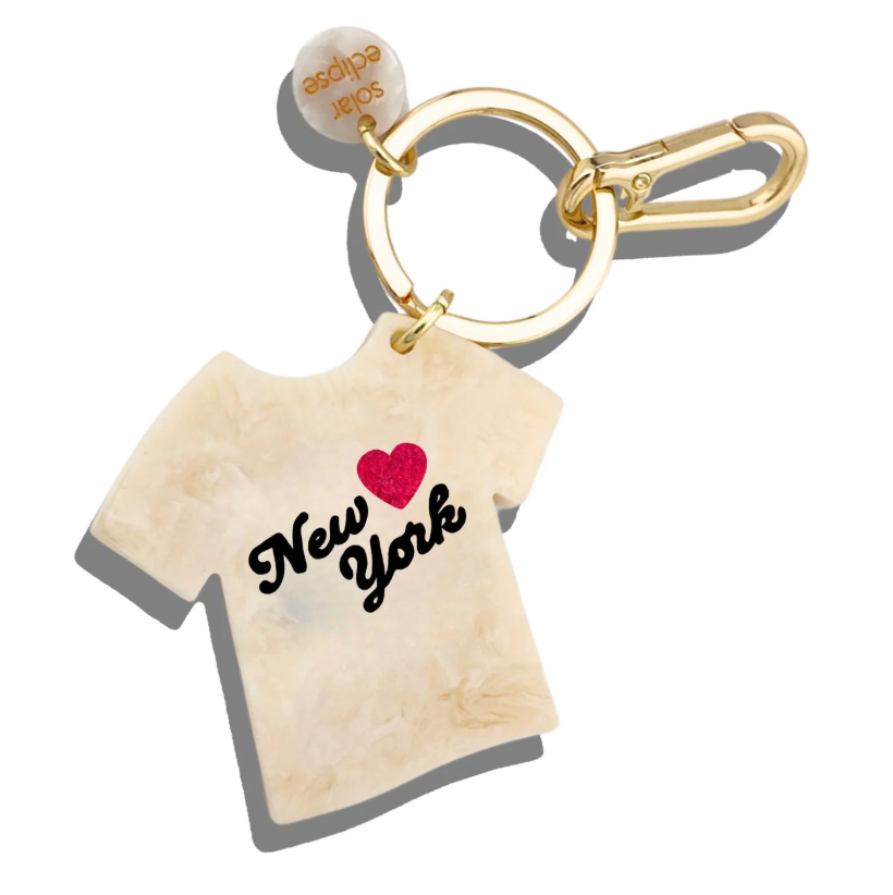 Hand-Painted Nyc T-Shirt Bag Charm + Keychain