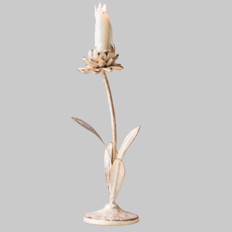 (L) Metal Flower Taper Holders