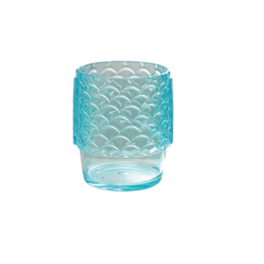 Acrylic Stackable Fish Shaped Drinking Glasses, Blue, Set of 4