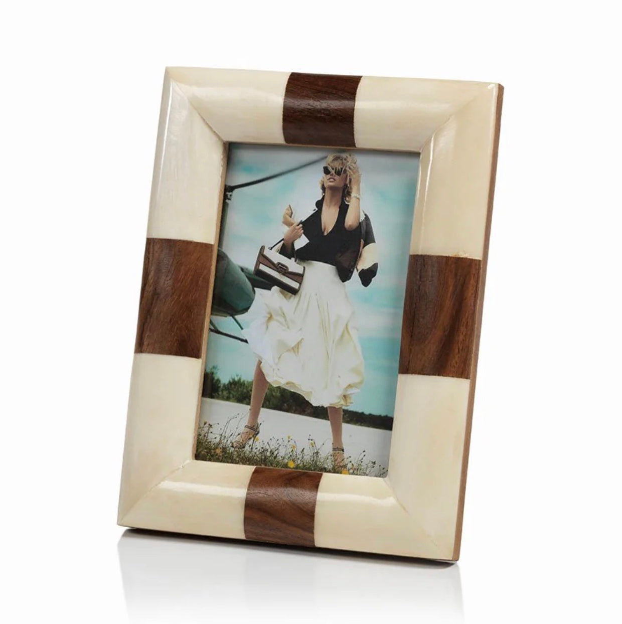 Kenya white bone photo frame 4x6