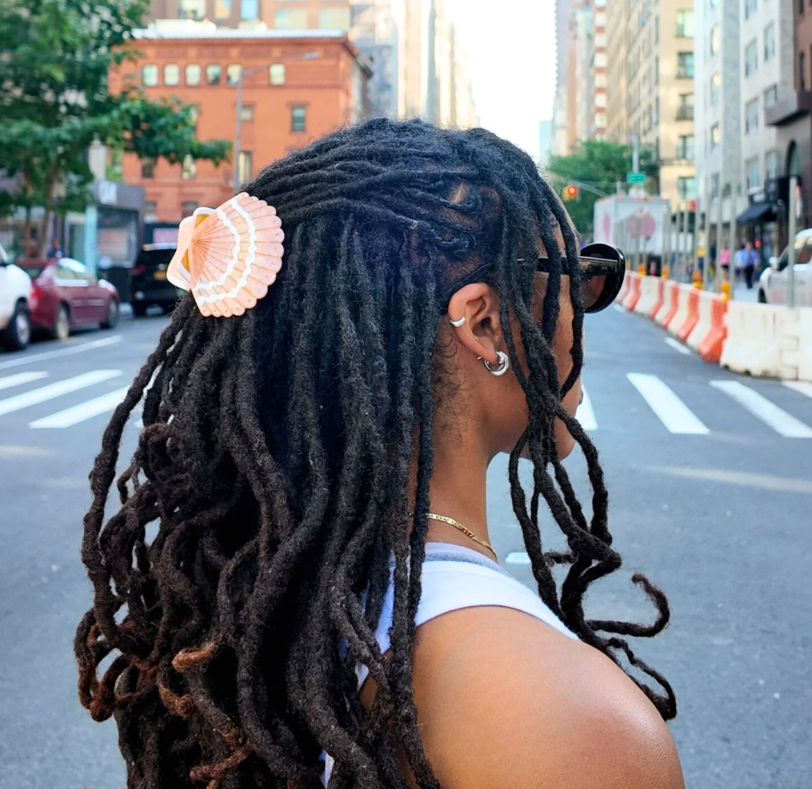 Hand-Painted Seashell Claw Hair Clip
