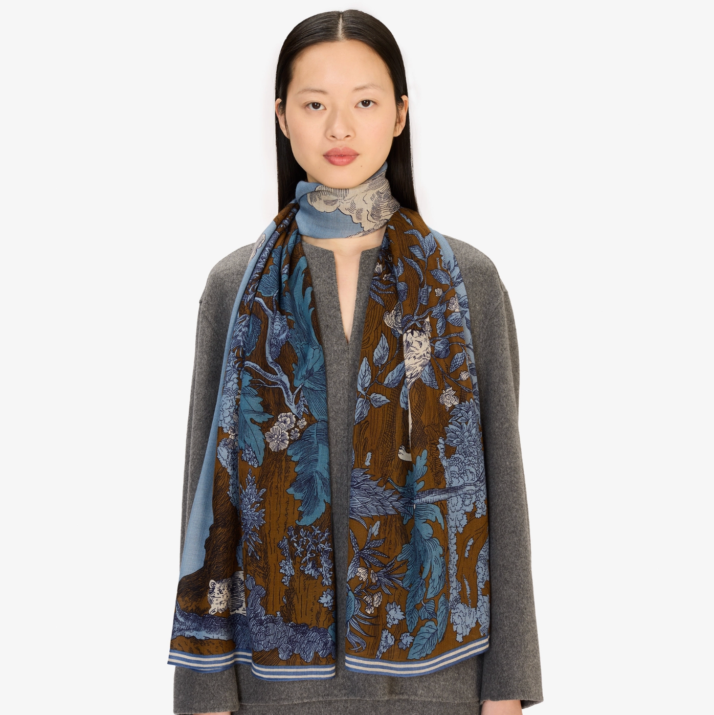 SCARF / ETOLE 70 HISTOIRE BLUE/BLEU