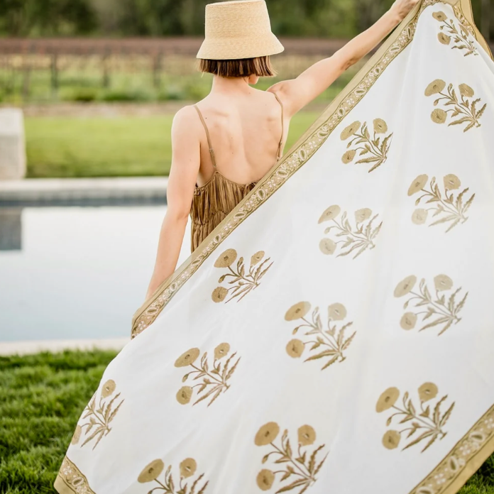 Sarong in Bag Khaki Flower