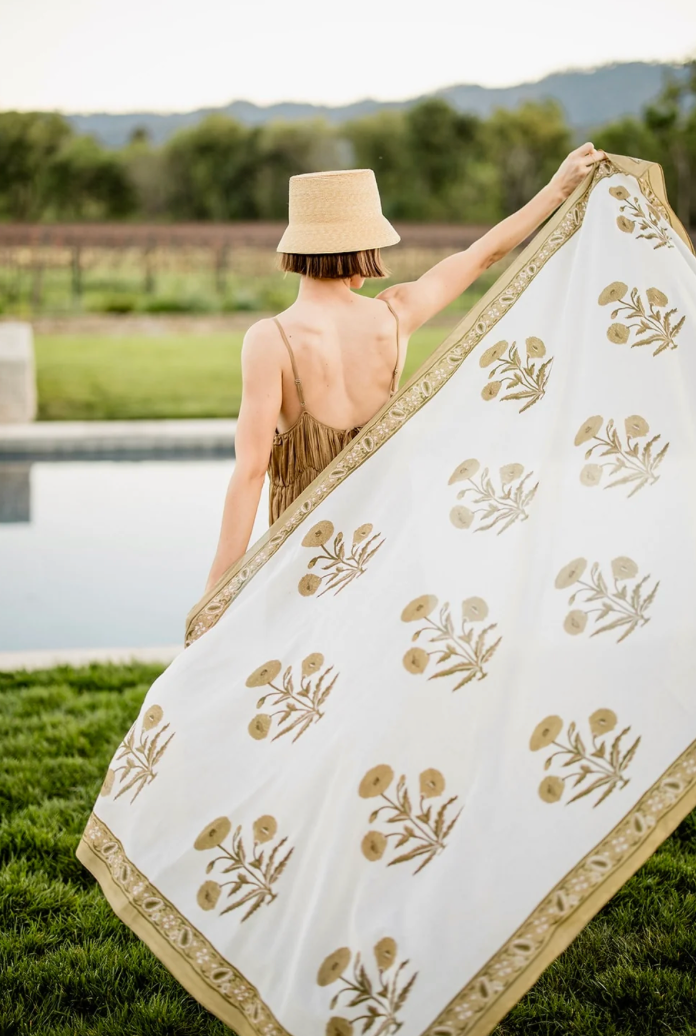 Sarong in Bag Khaki Flower